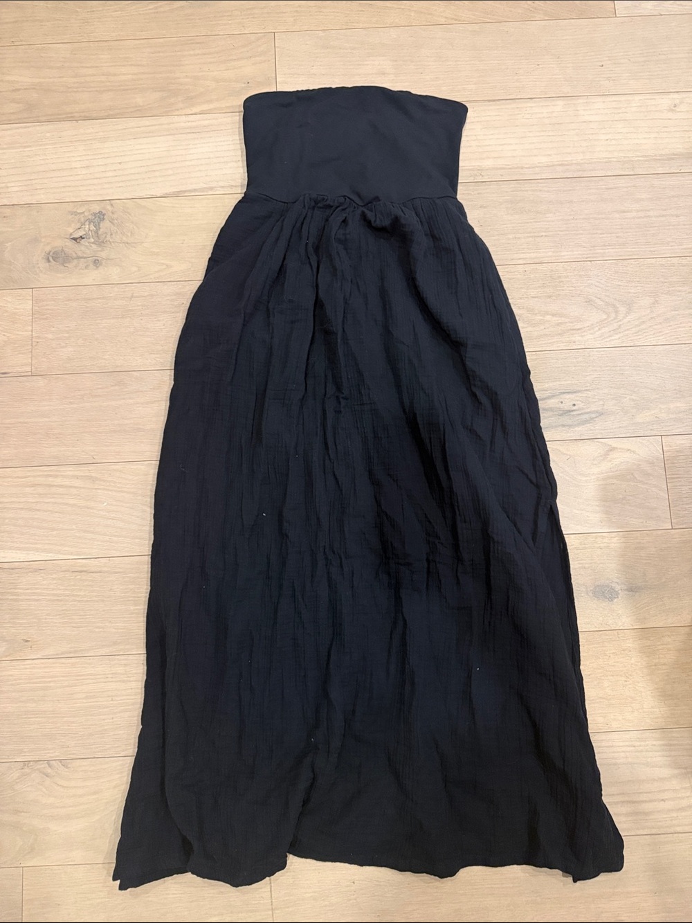 LOFT Black Strapless Maxi Dress